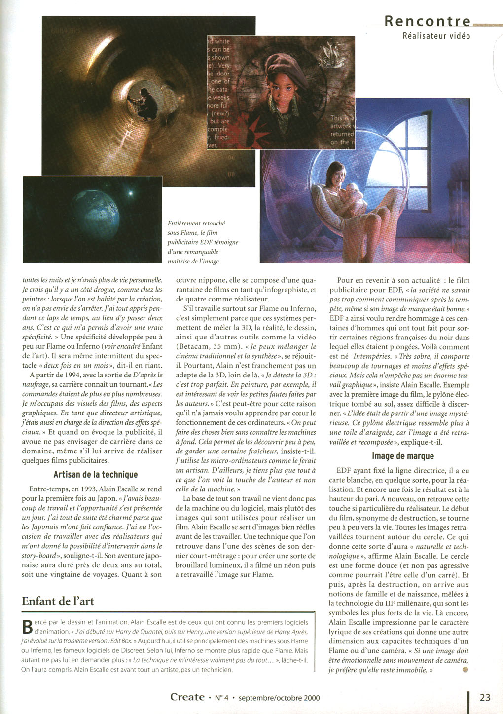 CREATE — archive Pressbook Alain Escalle, page 2