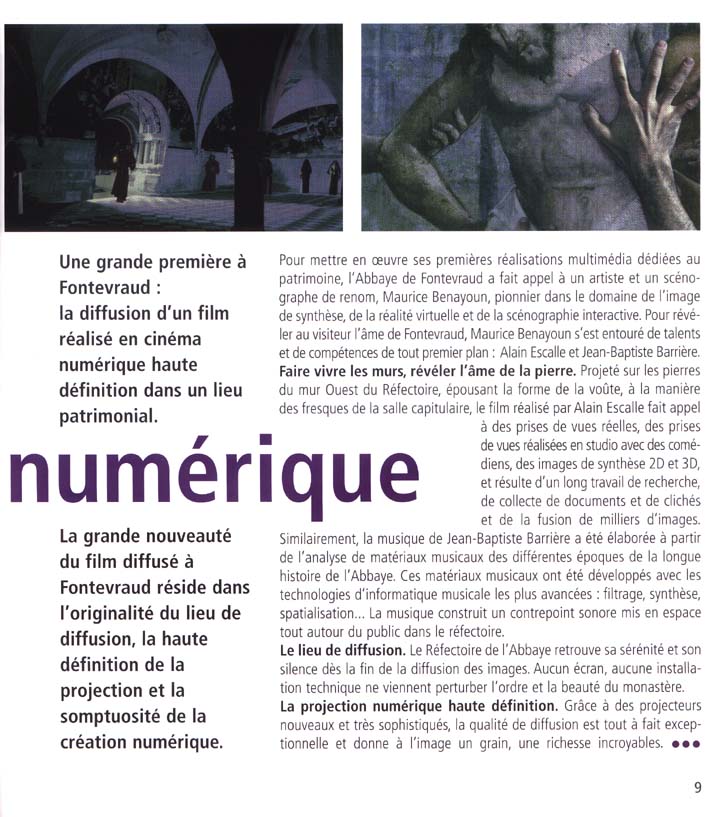 LA LETTRE DE FONTEVRAUD — archive Pressbook Alain Escalle, page 1