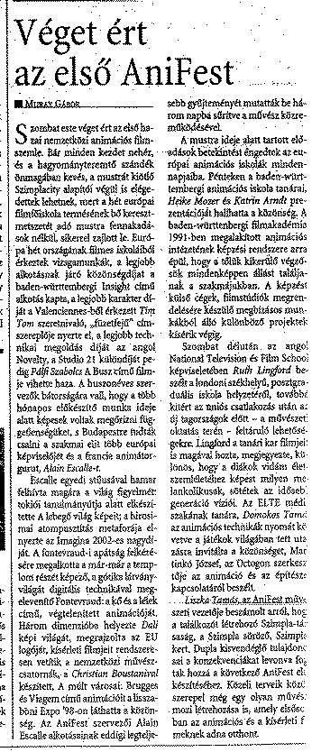 MAGYAR — archive Pressbook Alain Escalle, page 1