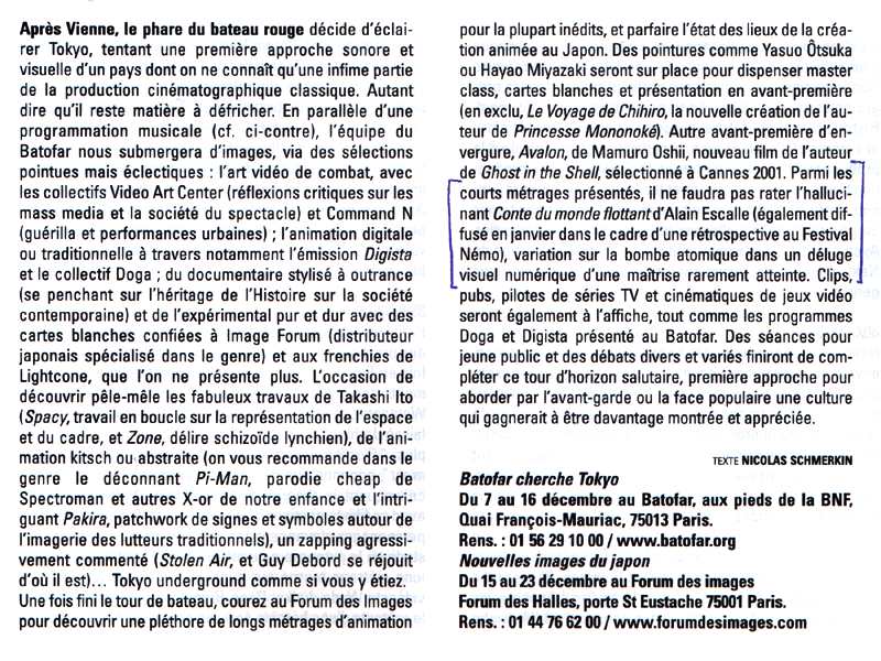 REPÉRAGES — archive Pressbook Alain Escalle, page 1