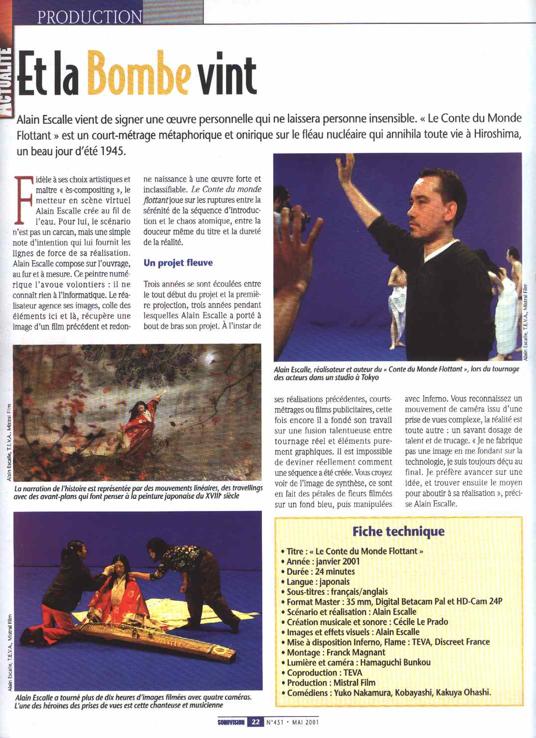 SONOVISION — archive Pressbook Alain Escalle, page 1