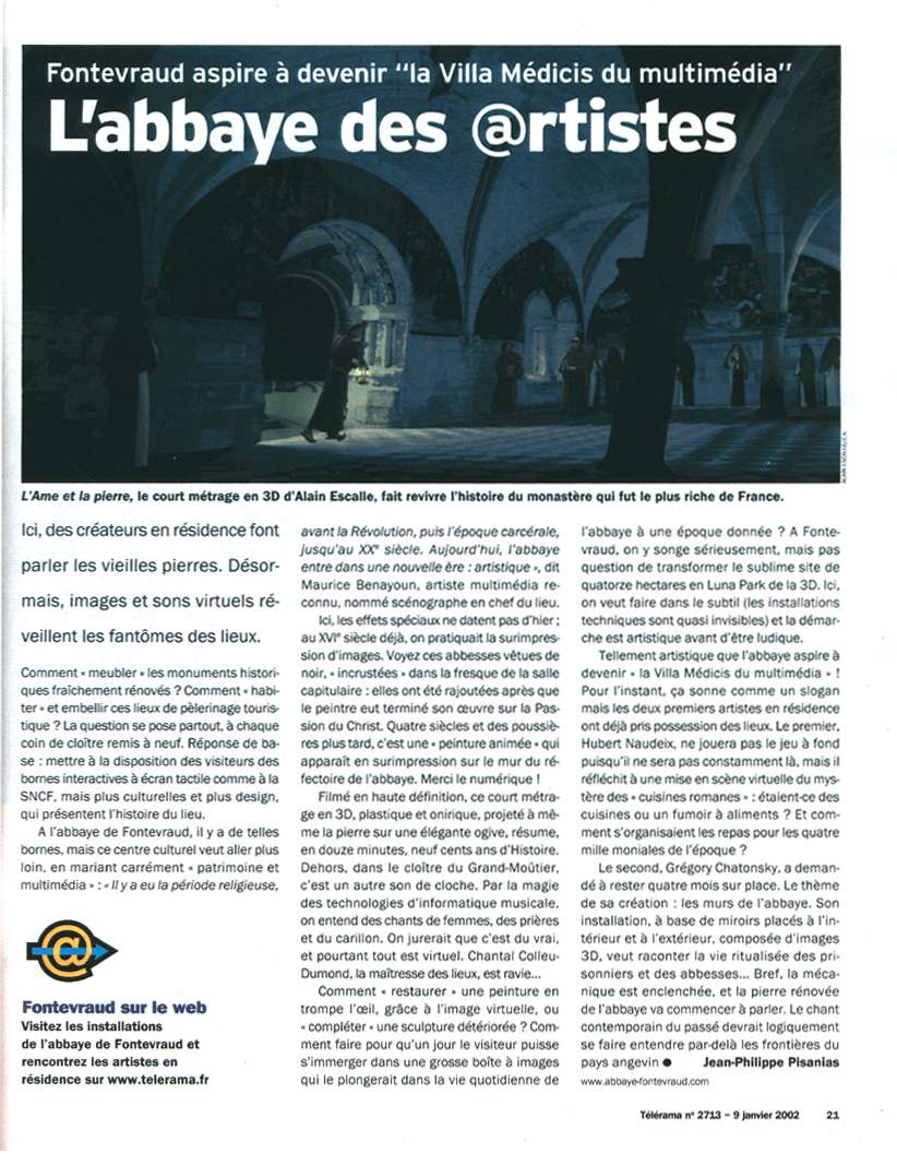 TÉLÉRAMA — archive Pressbook Alain Escalle, page 1
